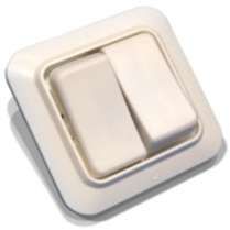 Выключатель двухклавишный 6.3А IP20 С56-У02 белый  С56-У02