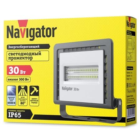 Прожектор светодиодный 14 144 NFL-01-30-6.5K-LED 30Вт 6500К IP65 2400лм черн. Navigator 14144