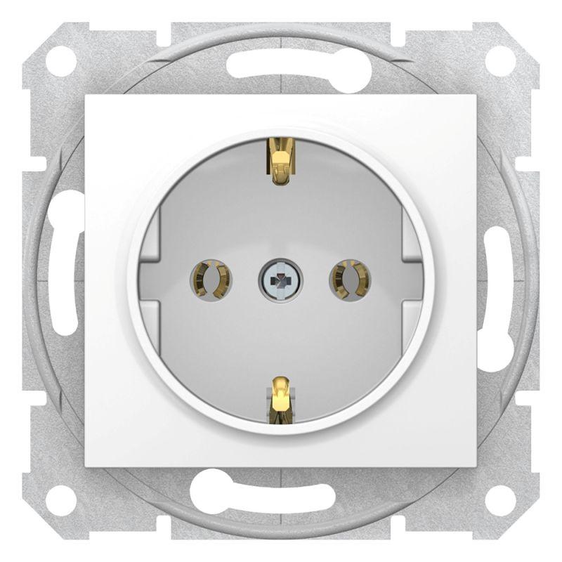 Розетка  Sedna 16А IP20 с заземлением быстрозажим. контакты  белый SchE SDN3001821